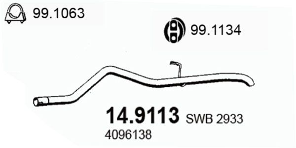 14.9113 ASSO Tubo gas scarico 
