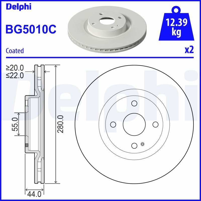 BG5010C DELPHI Disco freno 