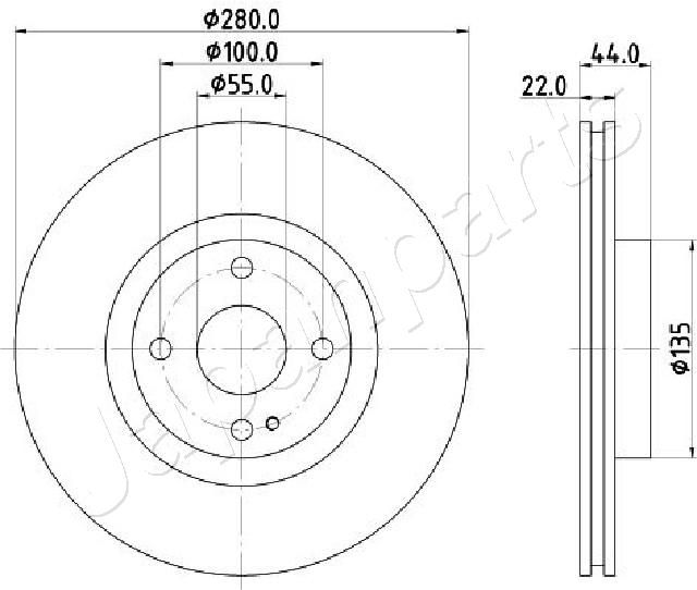 DI-370C JAPANPARTS Disco freno 