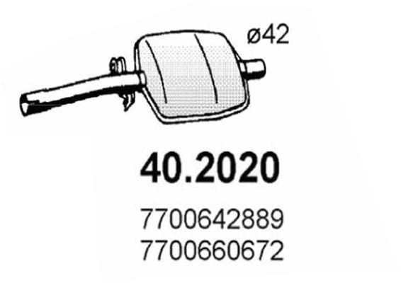 40.2020 ASSO Silenziatore anteriore 