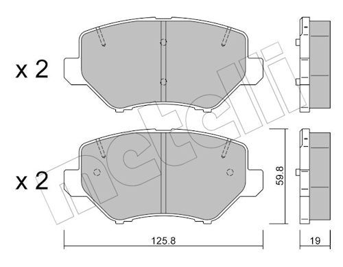22-1463-0 METELLI Kit pastiglie freno, Freno a disco 