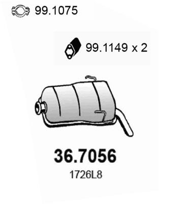 36.7056 ASSO Silenziatore posteriore 