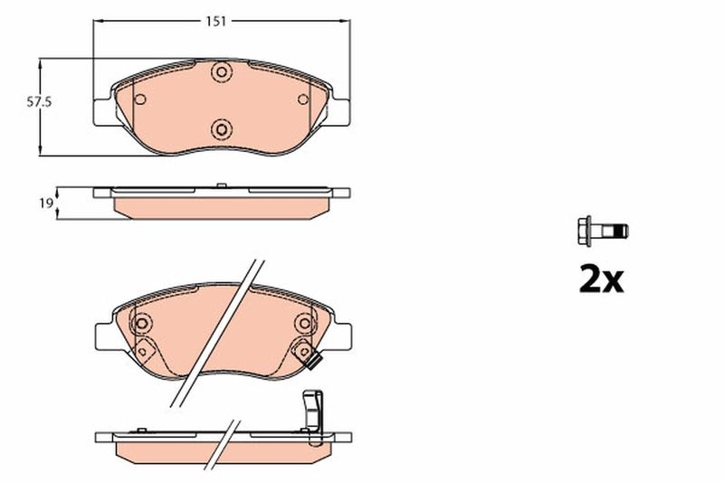 GDB2228 TRW Kit pastiglie freno, Freno a disco 