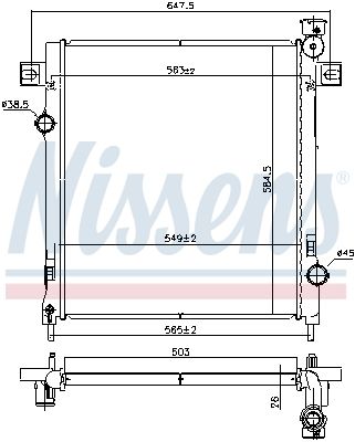 61035 NISSENS Radiatore, Raffreddamento motore 