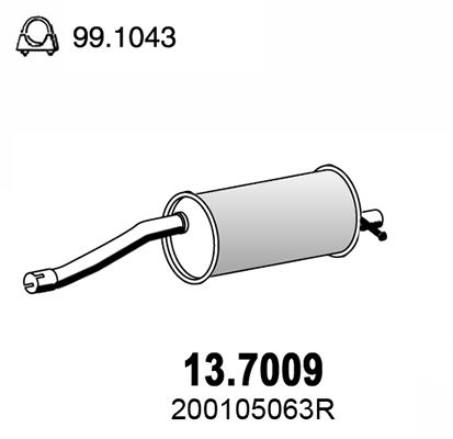 13.7009 ASSO Silenziatore posteriore 