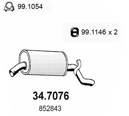 34.7076 ASSO Silenziatore posteriore 