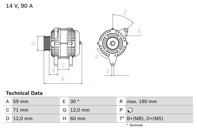 0986042000 BOSCH Alternatore 