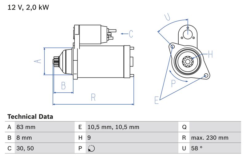 0986017601 BOSCH Motorino d'avviamento 