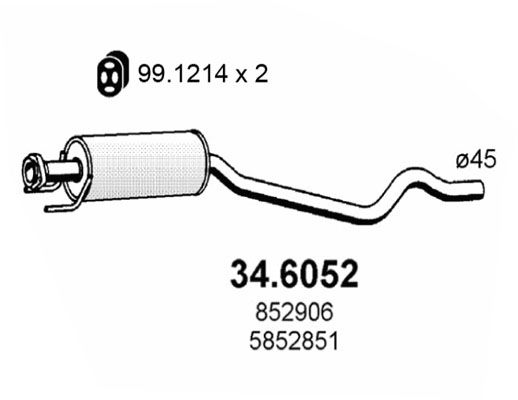 34.6052 ASSO Silenziatore centrale 