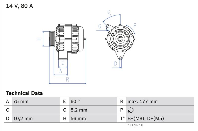 0986038771 BOSCH Alternatore 