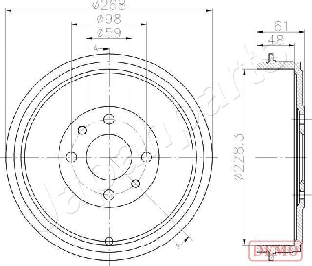 TA-0613C JAPANPARTS Tamburo freno 