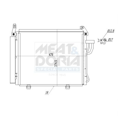 991114 MEAT & DORIA Condensatore, climatizzatore 