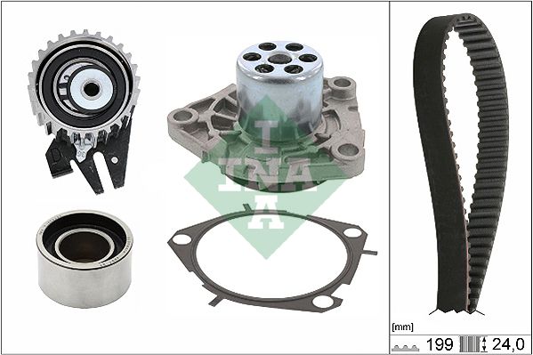 530062530 Schaeffler INA Pompa acqua + Kit cinghie dentate 
