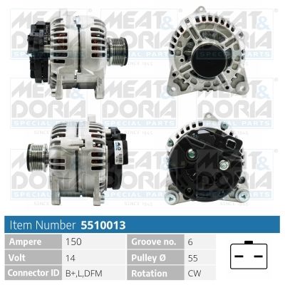 5510013 MEAT & DORIA Alternatore 