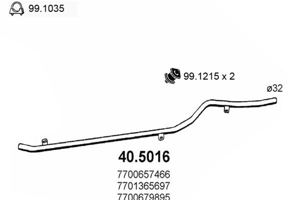 40.5016 ASSO Tubo gas scarico 