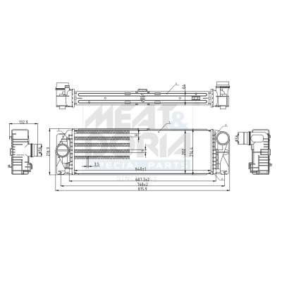 995545 MEAT & DORIA Intercooler 