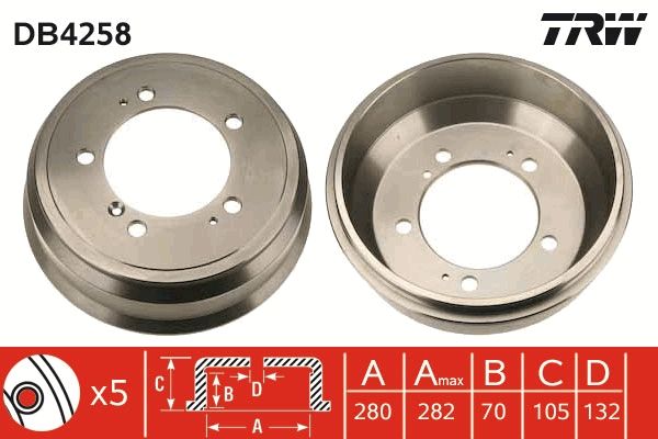 DB4258 TRW Tamburo freno 