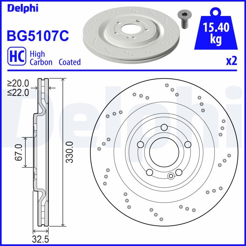 BG5107C DELPHI Disco freno 