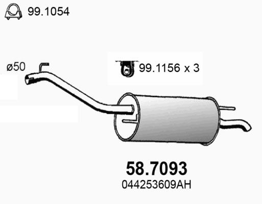 58.7093 ASSO Silenziatore posteriore 