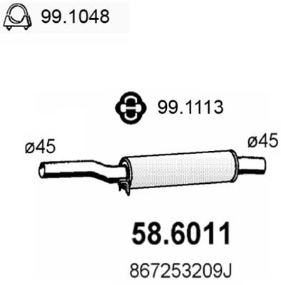 58.6011 ASSO Silenziatore centrale 