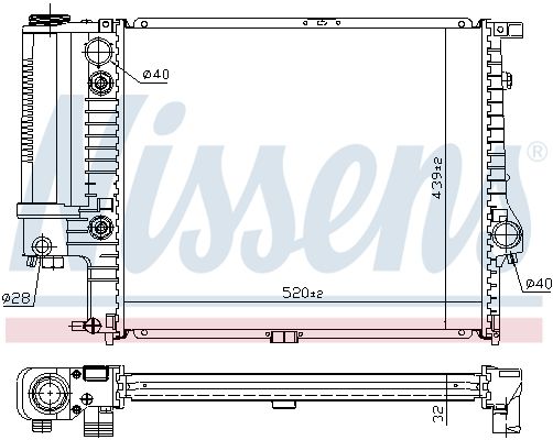 60709A NISSENS Radiatore, Raffreddamento motore 