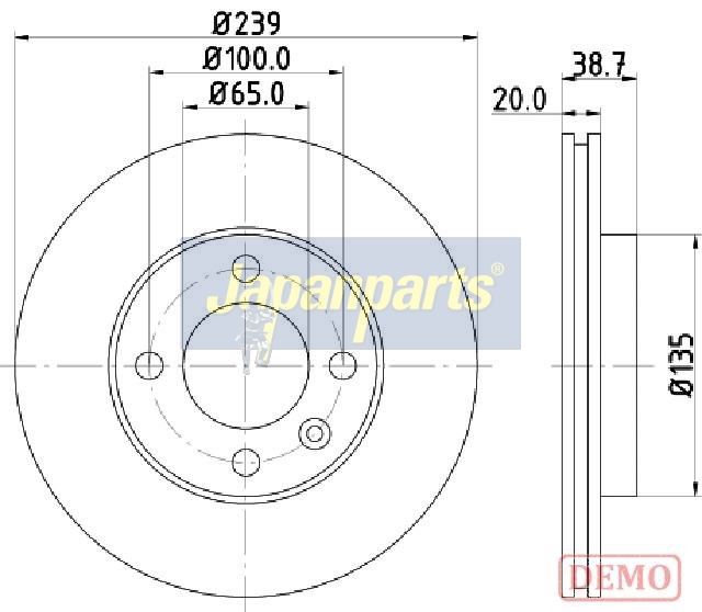DI-0939C JAPANPARTS Disco freno 