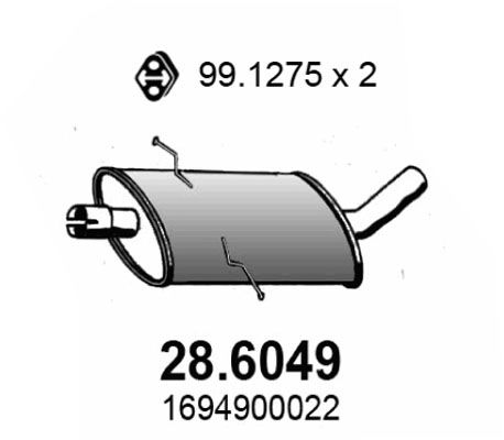 28.6049 ASSO Silenziatore centrale 