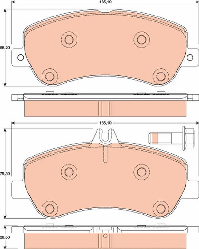 GDB1798 TRW Kit pastiglie freno, Freno a disco 