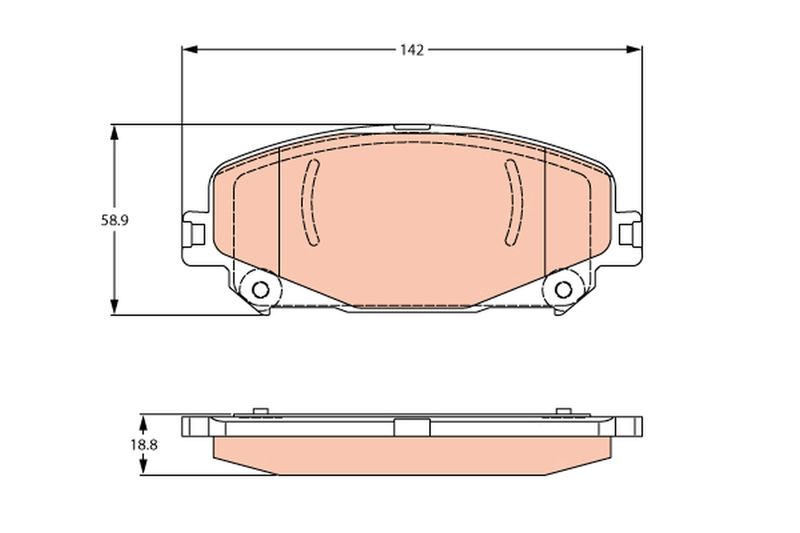 GDB2268 TRW Kit pastiglie freno, Freno a disco 