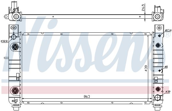 69091 NISSENS Radiatore, Raffreddamento motore 