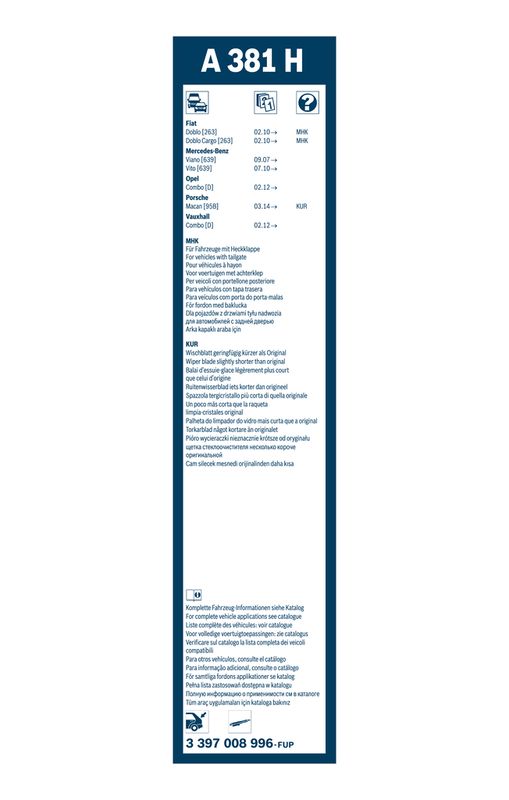 3397008996 BOSCH Spazzola tergi 
