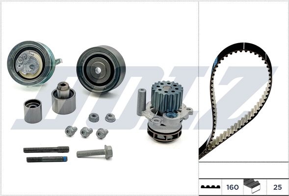 KD156 DOLZ Pompa acqua + Kit cinghie dentate 