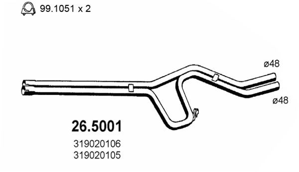 26.5001 ASSO Tubo gas scarico 