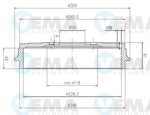 801502 VEMA Tamburo freno 