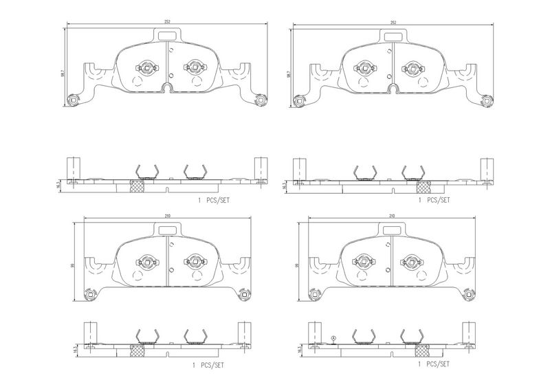 P85164NX BREMBO Kit pastiglie freno, Freno a disco 