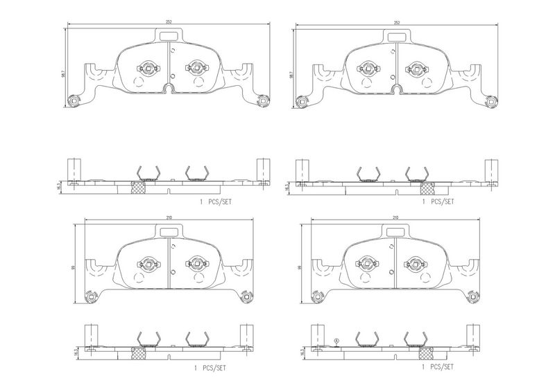 P85164NX BREMBO Kit pastiglie freno, Freno a disco 