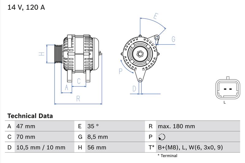 0986043091 BOSCH Alternatore 