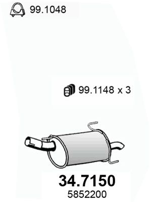 34.7150 ASSO Silenziatore posteriore 