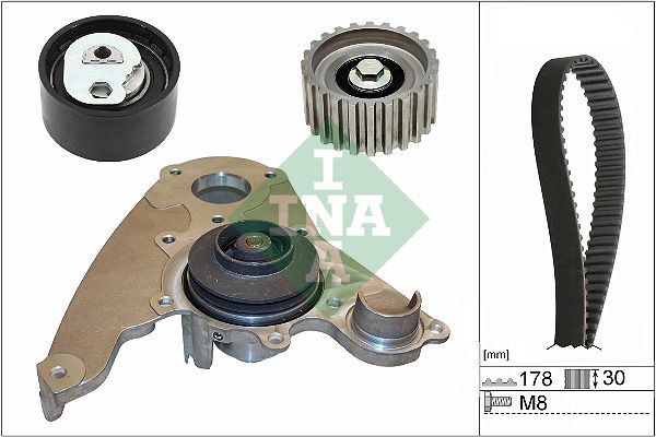 530023230 Schaeffler INA Pompa acqua + Kit cinghie dentate 
