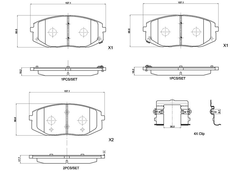 P30161 BREMBO Kit pastiglie freno, Freno a disco 