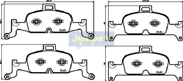 PA-0918AF JAPANPARTS Kit pastiglie freno, Freno a disco 