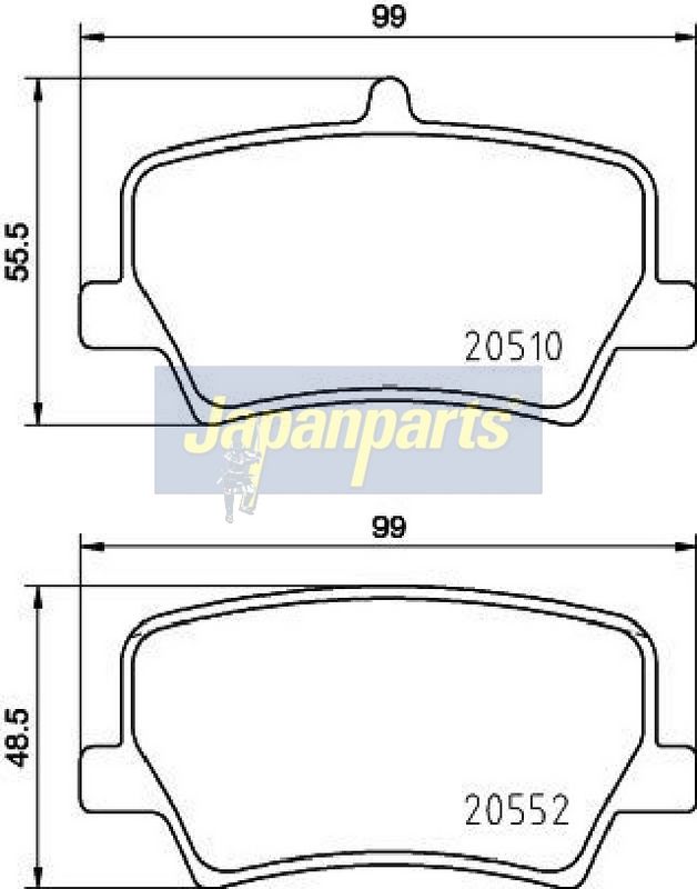 PP-0322AF JAPANPARTS Kit pastiglie freno, Freno a disco 