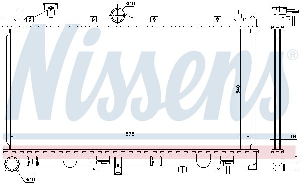 67719 NISSENS Radiatore, Raffreddamento motore 