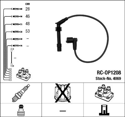 4069 NGK Kit cavi accensione 