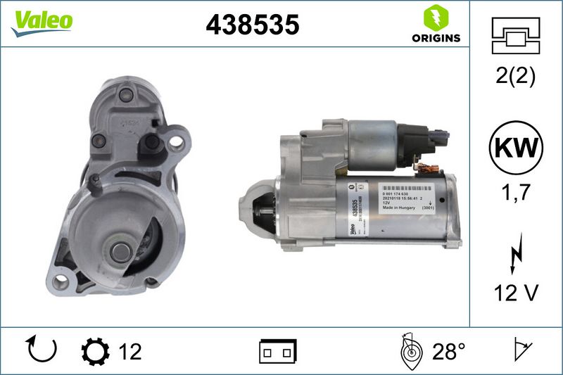 438535 VALEO Motorino d'avviamento 