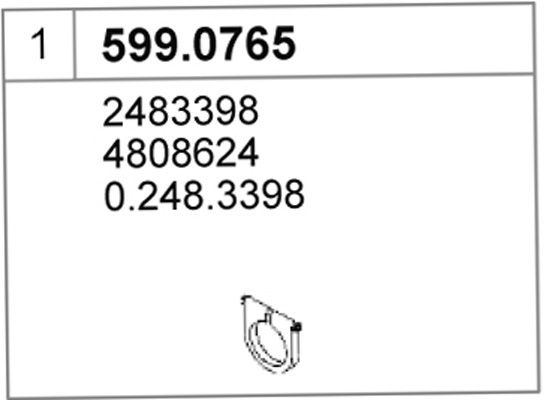 599.0765 ASSO Kit montaggio, Silenziatore 