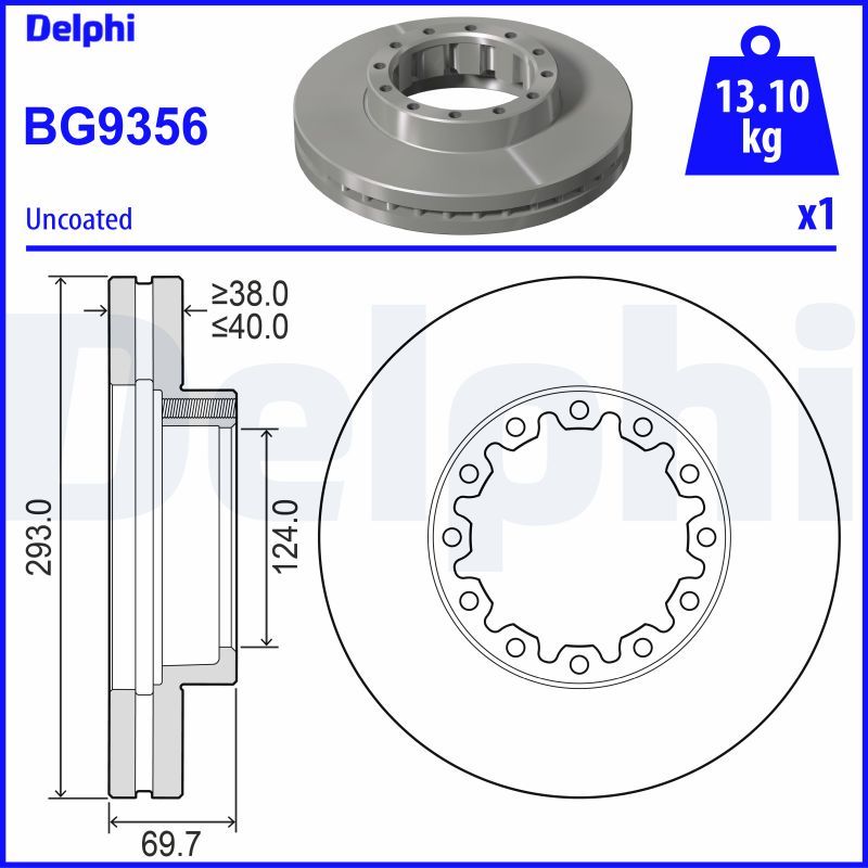 BG9356 DELPHI Disco freno 