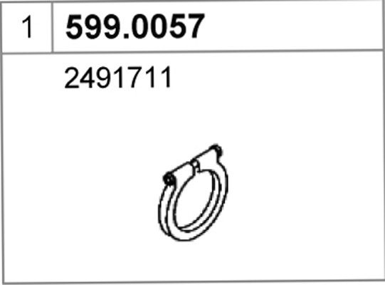 599.0057 ASSO Kit montaggio, Silenziatore 