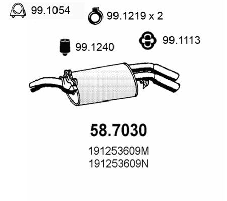58.7030 ASSO Silenziatore posteriore 