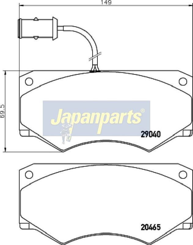 PA-0231AF JAPANPARTS Kit pastiglie freno, Freno a disco 